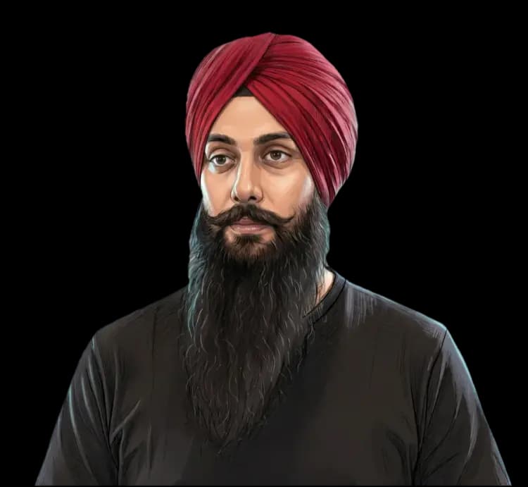 Illustrated portrait of Harjot Singh